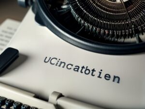 a typewriter with a black and white cover